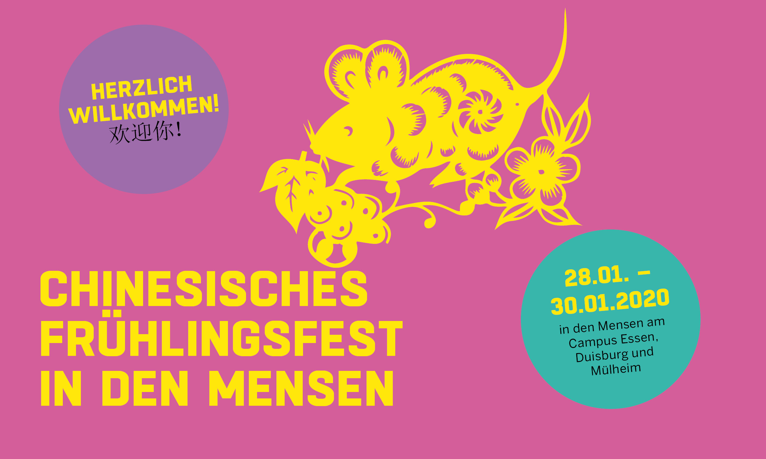 Das Studierendenwerk Essen-Duisburg bietet in seinen Mensen vom 28.01.2020-30.01.2020 traditionelle chinesische Aktionsgerichte an.